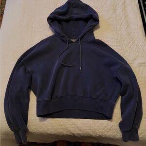Women's Navy Blue Cropped Hoodie